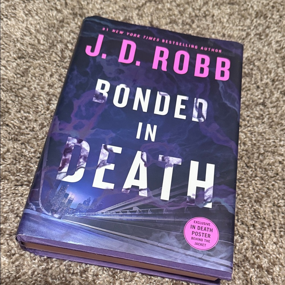 J.D. Robb "Bonded in Death" Hardcover Book - Purple Cover